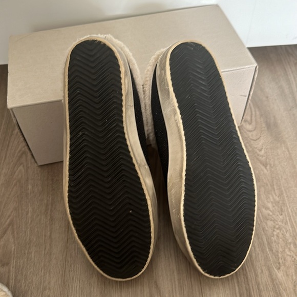 Golden Goose Black Glitter Super-Star Sabot Shearling Lined Sneakers Size 38 - Picture 6 of 8